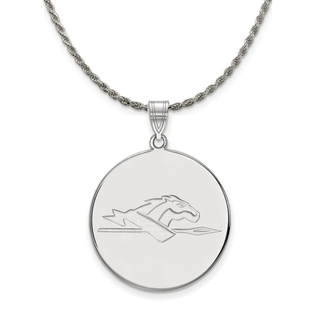 Sterling Silver Longwood U XL Disc Pendant Necklace - 26 Inch